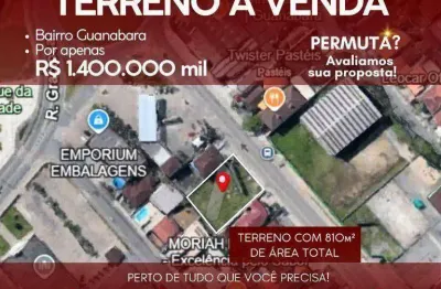 Terreno à venda, 810 m² por r$ 1.400.000 - guanabara - joinville/sc