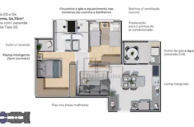 Apartamento à venda, 54 m² por r$ 358.500,00 - jardim são carlos - sorocaba/sp