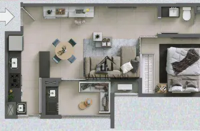 Apartamento com 1 dormitório, 49 m² - venda por r$ 534.000,00 ou aluguel por r$ 3.805,00/mês - alto da boa vista - sorocaba/sp