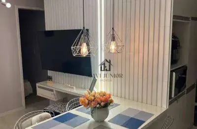 Apartamento mobiliado com 2 dormitórios à venda, 41 m² por r$ 340.000 - jardim das estrelas - sorocaba/sp