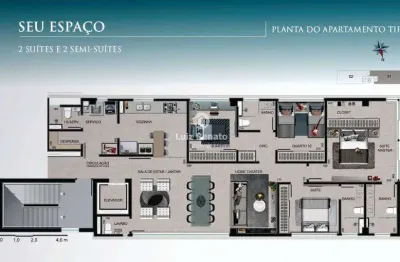 Apartamento de 4 quartos e 3 vagas a venda - lourdes.