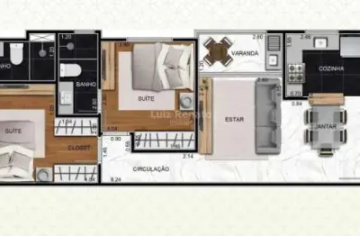 Apartamento com 2 quartos à venda na Rua Deputado Bernardino de Sena Figueiredo, Cidade Nova, Belo Horizonte