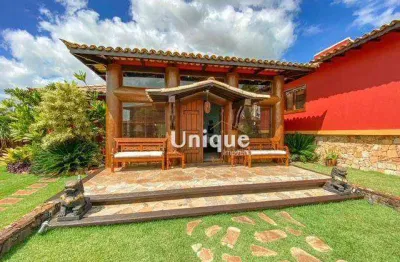 Mansão estilo bali em condomínio pé na areia à venda, 600 m² por r$ 6.000.000 - manguinhos - armação dos búzios/rj