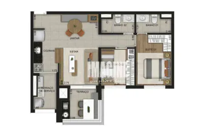 Apartamento no belém com 2 dormitórios sendo 1 suíte, 1 vaga, 64 m²
