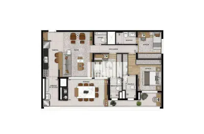 Apartamento cobertura com 3 dormitórios sendo 3 suítes, 2 vagas, 125 m²
