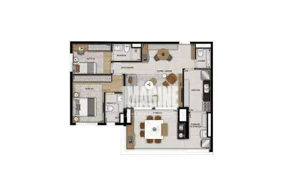 Apartamento no belém com 2 dormitórios sendo 2 suítes, 1 vaga, 96m²