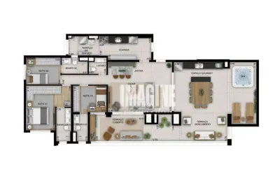 Apartamento no tatuapé com 3 dormitórios sendo 3 suítes, 2 vagas, 181 m²