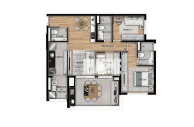 Apartamento na cidade patriarca com 3 dormitórios  sendo 1 suíte, 1 vaga, 89 m²