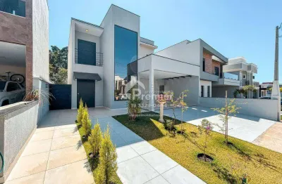 Sobrado moderno 3 suítes 180m² c/ deck e gourmet - condomínio piazza venezia, indaiatuba