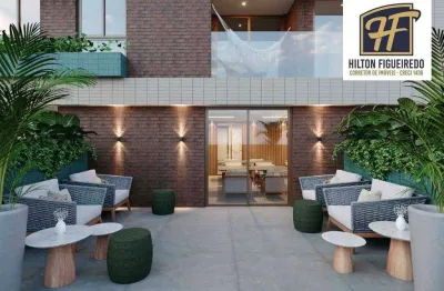 Apartamento com 2 dormitórios à venda, 56 m² - piscina com vista para o mar - bessa - joão pessoa/pb