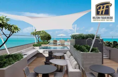 Apartamento garden com 1 dormitório, pé na areia, à venda, 29 m² - jardim oceania - joão pessoa/pb
