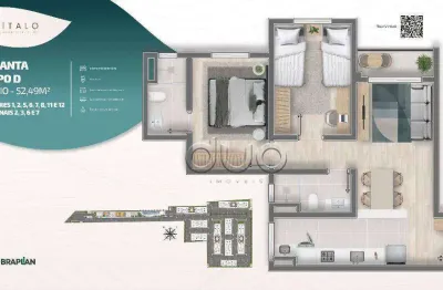 Apartamento com 2 dormitórios à venda, 52 m² por r$ 259.000,00 - potiguar - piracicaba/sp