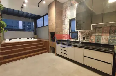 Cobertura em santos com 03 vagas de garagem reformada