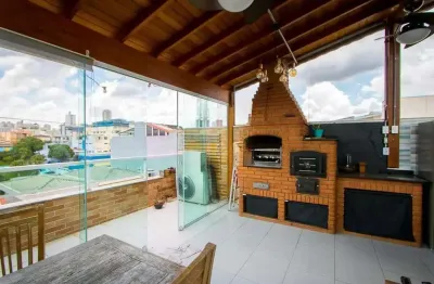 Cobertura com 2 dormitórios à venda, 80 m² por r$ 495.000,00 - vila scarpelli - santo andré/sp