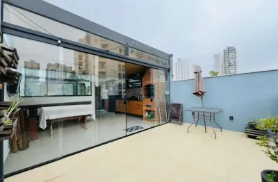 Cobertura á venda 02 quartos e 02 vagas com área gourmet em campestre, santo andré/sp