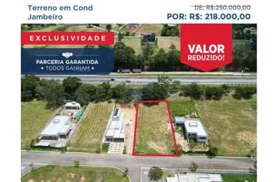Terreno a venda em condomínio com 1.000m² em jambeiro