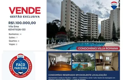 Apartamento à Venda - 3 dormitórios - 2 vagas - 145m2 – Vila Ema - São José dos Campos/SP