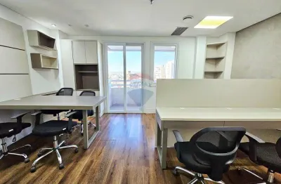 Sala comercial para locação na funda, 34 metros, mobiliada, copa, varanda, 1 banheiro e 1 vaga