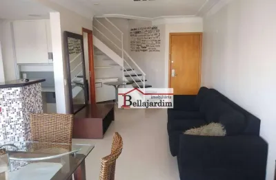 Cobertura com 1 dormitório para alugar, 130 m² - bairro jardim - santo andré/sp