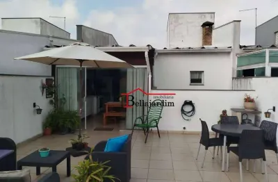 Cobertura com 3 dormitórios à venda, 190 m² - vila alzira - santo andré/sp