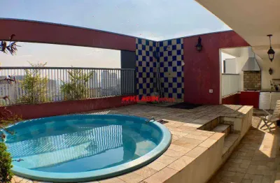 Lindíssima vista - cobertura com 172m²,suite, terraço com churrasqueira e piscina privativa, próximo metrô