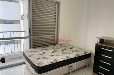 Apartamento mobiliado de 1 quarto com varanda e infraestrutura