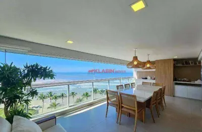 Cobertura duplex com vista esplendorosa para o mar e pé na areia com 347m² de área útil - 4 suítes com 3 vagas - módulo 03 riviera - lazer completo
