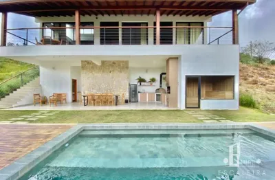 Luxuosa casa em condomínio à venda em teresópolis-rj, vargem grande: 4 quartos, 4 suítes, 3 salas, 6 banheiros, 2 vagas, 310m².