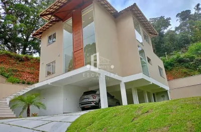 Casa em condomínio com 3 quartos e 2 suítes à venda em teresópolis-rj, no bairro bom retiro - 206m² - 3 vagas
