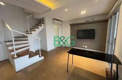 Apartamento duplex com 1 dormitório para alugar, 91 m² por r$ 8.414/mês - campo belo - são paulo/sp