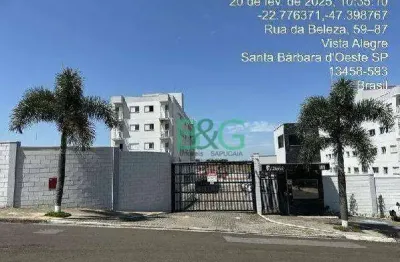 Apartamento à venda, 48 m² por r$ 117.860,63 - jardim vista alegre - santa bárbara d'oeste/sp