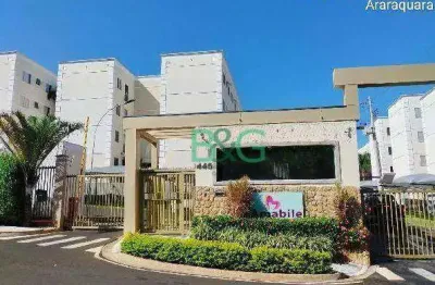 Apartamento com 2 dormitórios à venda, 43 m² por r$ 82.519,90 - jardim quitandinha ii - araraquara/sp