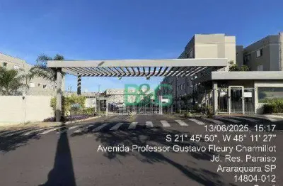 Apartamento com 2 dormitórios à venda, 43 m² por r$ 134.614,70 - jardim residencial paraíso - araraquara/sp