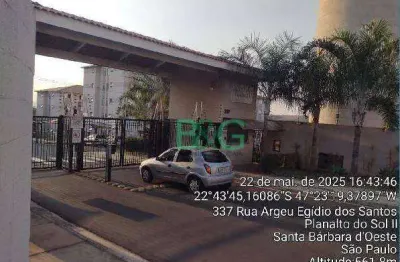 Apartamento com 2 dormitórios à venda, 48 m² por r$ 163.256 - planalto do sol ii - santa bárbara d'oeste/sp