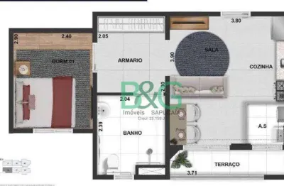 Apartamento à venda, 39 m² por r$ 331.800,00 - usina piratininga - são  paulo/sp