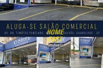 Salão para alugar, 331 m² por r$ 17.000,00/mês - vila galvão - guarulhos/sp