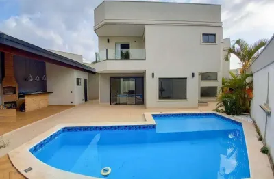Casa à venda em americana, chácara letônia, com 3 suítes, com 320 m², condomínio ville santorine