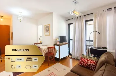 Apartamento à venda com 2 dormitórios, 2 banheiros e 1 vaga de garagem, localizado em pinheiros.