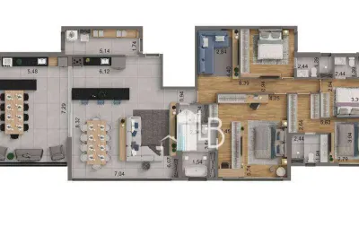 Apartamento com 3 dormitórios à venda, 120 m² por r$ 1.700.000,00 - jardim karaíba - uberlândia/mg