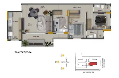 Apartamento com 3 dormitórios à venda, 88 m² por r$ 748.335,95 - copacabana - uberlândia/mg
