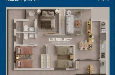 Apartamento no bairro tubalina com três quartos e varanda gourmet.