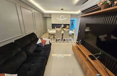 Apartamento com três quartos, sendo uma suíte e varanda gourmet.
