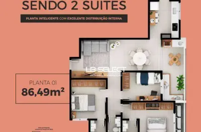Apartamento com 3 dormitórios à venda, 86 m² por r$ 664.900,00 - santa mônica - uberlândia/mg