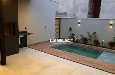 Casa no c condomínio mirante do lago com três quartos, duas suítes e varanda gourmet.