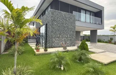 Casa nova, 4 suítes + dce ,386m2, projetada, condomínio alamoana - r$ 3.200.000,00