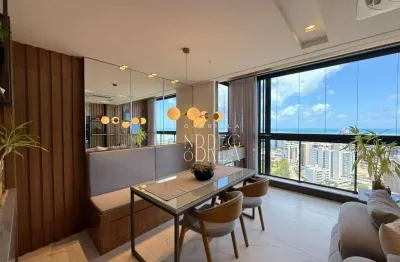 Apartamento vista mar, mobiliado, 2 suítes , praia do bessa / jardim oceania - 990 mil