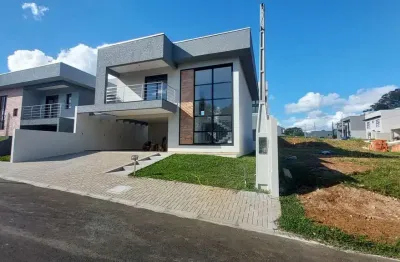 Casa em condomínio fechado com 3 quartos à venda na rua frederico d'agostin, 75, roça grande, colombo, 177 m2 por r$ 950.000