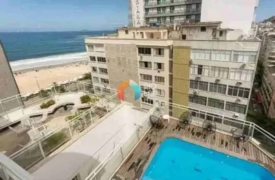 Residencial à venda em copacabana, 50 m2, sala e quarto, mobiliado, vaga, área de lazer com piscina
