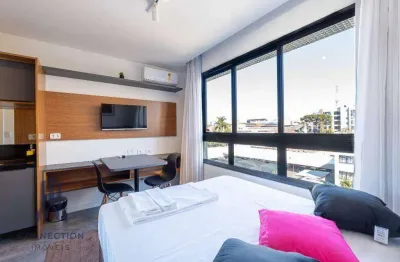 Studio com 1 dormitório para alugar, 18 m² por r$ 2.346,53/mês - água verde - curitiba/pr