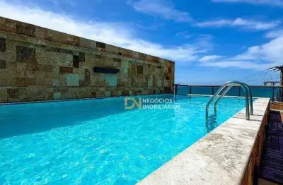 Apartamento/flat com 2 dormitórios sendo 1 suíte com linda vista para o morro do careca, à venda, 55 m² por r$ 380.000 - ponta negra - natal/rn